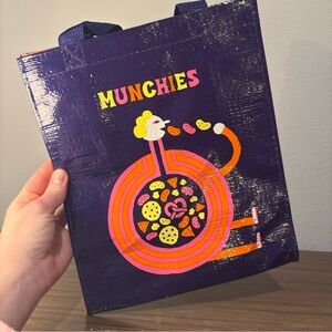 NWT Blue Q Handy Tote Reusable Lunch Bag Munchies Pink Purple Pretzel Cookie Art